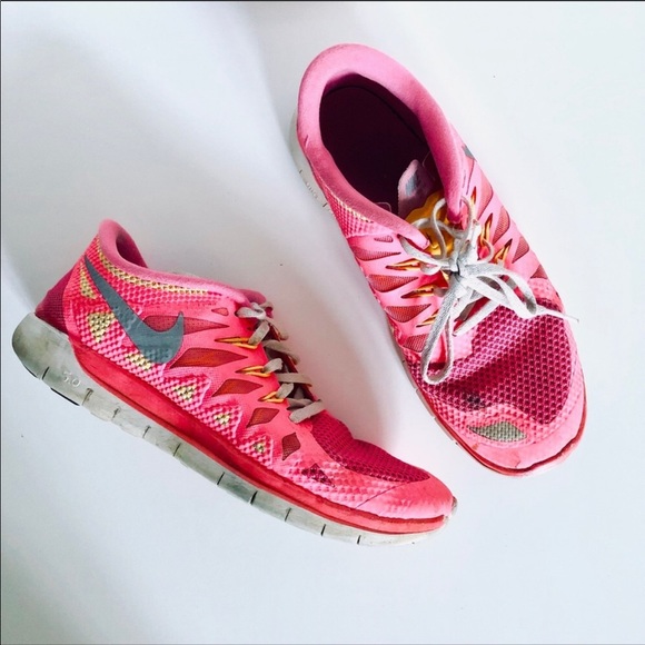 Nike Shoes | Nike Hot Pink Free 5 Running Athletic Sneaker | Poshmark